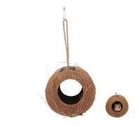 VILLCASE Lizard Shelter Hiding House Safe and Stable Coconut Shell Pet Hideout for Parrots and Birds