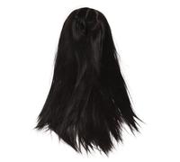 VILLCASE Long Black Wig for Women Synthetic Lace Front with Middle Part Bangs, Straight Sleek Hair Made of Heat Resistant High Temperature Wire, Easy to Wear for Daily Wear or Birthday