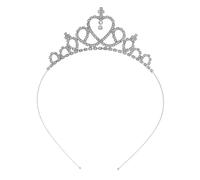 VILLCASE Love Crown Headband Tiara Rhinestone Wedding Bride Crowns Accessory for Girls Headbands for Boys and Girls Birthday Headdress Charming
