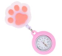 VILLCASE Luminous Clip-on Retractable Pocket Watch Cat Paw Design and Silicone Cover for Nurses and Doctors
