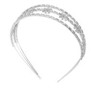 VILLCASE Luxurious Three-layer Bridal Tiara Headband for Women Wedding Hair Accessories Silver Copper Zircon Comfortable Fit Dazzling Design for Special Occasions
