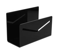 VILLCASE Mail Holder with Rounded Corners Desktop Organiser Acrylic Simple Design Letter Organiser to Organize Envelopes and Letters, Black Desk Stand for Office and School