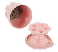 VILLCASE Makeup Brush Cleaning Bowl Makeup Cleaner Kit 5.5inch Reusable Does Not Hurt Bristles Pink for Home Use with Lid