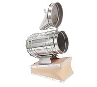 VILLCASE Manual Stainless Steel Smoker with Protective Heat Shield for Beekeeping Tool Practical Hive Smoker Calms and Stings Beekeeper Equipment for Garden and Apiary Use