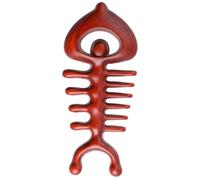 VILLCASE Massage Comb with Smooth Surface and Burr-Free Design Fish Bone Shaped Wooden for Scalp and Body Massaging Natural Brown Wood Material for Travel and Outdoor Use