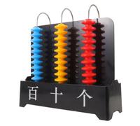 VILLCASE Math Counter Plastic and Metal and Stable Base Teaching Tool with Three-tier Sliding Structure Educational Bead and Students to Boost Interactivity and Place Value Classroom