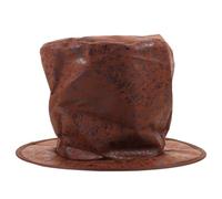 VILLCASE Men's Brown Magician Jazz Top Hat for Cosplay Party | Cloth, Tall High Top Shape, Vintage Elegant Style, Holiday Party Accessory, Handcrafted Structure