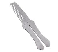VILLCASE Men's Stainless Steel Beard Comb Broken-resistant Design Handmade Anti-static Mustache Comb for Barber Salon and Travel Use for Grooming