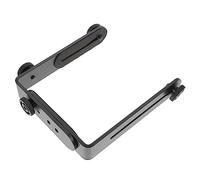 VILLCASE Metal L Camera Bracket for Monopods and Speedlight, 1/4" Screw Holes with 4 Nuts, Multi-Directional Assembly, Anti-Slip Black Mount for Photography Accessories