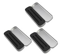 VILLCASE Metal Pencil Organizer 3Pcs Set with Sponge Lining, Hard Rectangular Pen Storage Case for Artists and Students, Silver Metal Pencil Box for Office and School Use