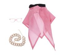 VILLCASE Middle Eastern Dog Bandana with Sunglasses Chain Necklace Lightweight Breathable Puppy Headwrap for Small Dogs and Cats Halloween Party Costume