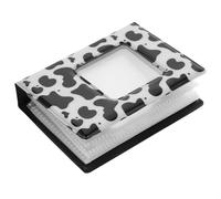 VILLCASE Mini 3-Inch Cow Pattern Photo Album Book, Portable Photo Card Holder, Hollow Design Scrapbook for Travel and Memory Storage