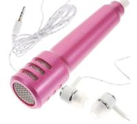 VILLCASE Mini Karaoke Microphone Silver Aluminium Alloy Mini Mic with Voice Recording and Super Lightweight Design Portable for Mobile Phone and Laptop Use Random Color