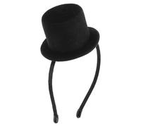 VILLCASE Mini Top Hat Headband for Adults in Black Polyester, Universal Fit with Unique Design, for Weddings and Festive Settings, Stylish Party Hair Accessory