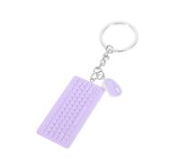 VILLCASE Miniature Keyboard and Mouse Keychain Portable Bag Charm for Boys and Realistic Tech Gadget Pendant Lightweight Backpack Accessory Cute Purple Design