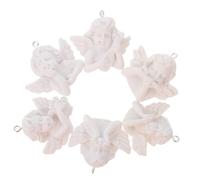 VILLCASE Miniature Resin Angel Figurines White Color Lightweight Portable 12pcs DIY Accessories for Jewelry Making and Key Chains for Craft Projects