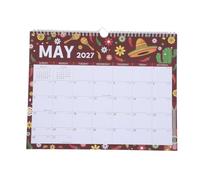 VILLCASE Minimalist Wall Calendar Featuring International Holidays 2027 with Vibrant Fruit Patterns, Wirebound Hanging Planner Paper and Metal Materials, for Office and Home Use
