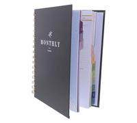 VILLCASE Monthly Planner Notepad Daily Planner Notebook Financial Planning Paper Metal Black 2025 with Dividers for Family and Personal Use