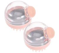 VILLCASE Multi-Function Portable Head Brush for Daily Use, Pink Bath Body Scrubber with Exfoliation and Rich Bubble Production, Small Handheld Bathing Brush for Massage and Gentle Scalp