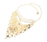 VILLCASE Multi-layered Coin Tassel Mask Belly Dance Costume Accessory Unique Tribal Design Alloy Comfortable to Wear Rhythm Women Halloween Cosplay Performances