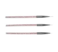VILLCASE Nail Art Line Drawing Brushes Professional Flower and Line Drawing Pens 3pcs Nylon Wool Material for Precise Nail Art Designs for Manicure Salon and Personal Use