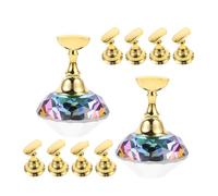 VILLCASE Nail Art Practice Stand Plastic and Crystal Material with Magnetic Connection System 2 Sets Suitable for Nail Tips for DIY and On-the-go Manicure Practice