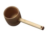 VILLCASE Natural Bamboo Water Ladle Small Fall-Resistant Kitchen Scoop for Household Restaurants Gardens Simple Multi-Functional Water Spoon with Fine Craftsmanship
