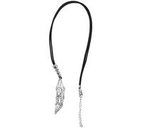 VILLCASE Necklace Cord Decoration Crystal Cage Pendant Holder with Vintage Style Adjustable Black Leather and Metal Simple and Elegant Size S for Matching with Skirts or T-shirts