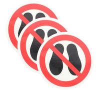 VILLCASE No Step Here Warning Stickers round Warning Sign Stickers 3pcs for Dangerous Equipment, Strong Viscosity Adhesive Labels Made of Pp and Pet Safety Suitable for Pools and Boats