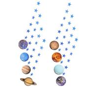 VILLCASE Outer Space Garland Featuring 8 Lightweight Paper Planets with Unique Creative Design, for Classrooms and Study Room to Stimulate Imagination and Enhance Solar System Decor