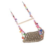 VILLCASE Parakeet Hanging Swing Double Layer Parrot Straw Woven Wood Climbing Colorful Chain Wear-resistant for Parrot Cage Accessories