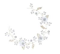 VILLCASE Pearl Bridal Headband for Women with Alloy Flower and Leaf Decoration, Lightweight and Comfortable Wedding Hair Accessory for Special Occasions and Informal Receptions