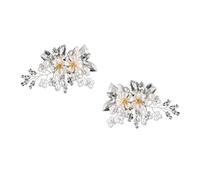 VILLCASE Pearl Flower Bridal Shoe Buckles Silver Detachable Pearl Shoe Clips 1 Pair Accessories for Bride
