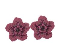 VILLCASE Peony Easy Application and Soft Flexible Base 2pcs Purple Rhinestone Patch with Layered Structure and Versatile Sew-on Flower Applique for Dresses and Jackets Decoration in DIY