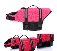 VILLCASE Pet Life Vest and Grab Handles Pink Adjustable with Oxford Cloth Material for Insuring Pets Security and Sweat-absorption, for Taking a Walk and Swimming Activities