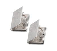VILLCASE Photo Box Pendant Lightweight Metal Pendant 2pcs Stainless Steel Bible Book Shape Silver Mini Photo Keychain Accessory for DIY Decor