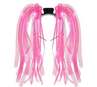VILLCASE Pink LED Light up Headband with Flash Braid Clip-on Party Accessory for Night Events and Concerts Featuring 6 and 9 Lights with 2-file Control Random Random Color