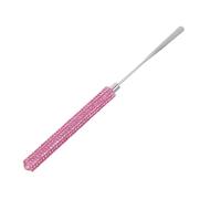 VILLCASE Pink Nail Art Mixing Spatula Tool with Rhinestones, Metal Cosmetic Stirring Rod for Precise Mixing and Reliable Construction, for Salon Use and Personal DIY Nail Glue and Lotion