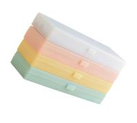 VILLCASE Plastic Pencil Case Set for Students - 4pcs Medium Frosted Pen Boxes in White, Pink, Green, Yellow - Large Capacity Stationery Storage for School and Office