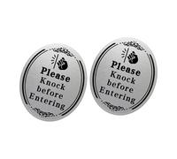 VILLCASE Please Knock Before Entering Stickers Reminder Adhesive Door Sign for Front Doors Waterproof Labels for Walls and Knobs