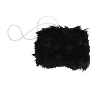 VILLCASE Plush Black Crossbody Bag for for Women with Faux Chain Strap Soft Handbag Featuring Strong Stitching and Sturdy Material and for Evenings and Casual Occasions Evenings Casual
