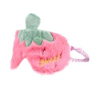 VILLCASE Plush Breathable Sleep Mask with Elastic Strap and Shading Function, Cute Pink Strawberry Eye Mask for Sleeping, Relaxation, Beauty Salon and Party Use