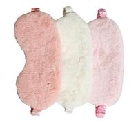 VILLCASE Plush Eye Set Chinlon Material 3pcs with Light Blocking and Stress Relieving Features, Comfortable and Breathable Eye Blindfolds Random Color for Sleeping and Flights
