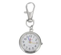 VILLCASE Pocket Watch Big Numbers Alloy Watch for Elderly Boys and Girls Students Keychain Portable Nurse Exam Use Silver