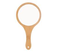 VILLCASE Portable Bamboo Handle Makeup Mirror High Definition Glass Handheld Vanity Mirror for Women Lightweight Compact with Natural Smooth Grip for Travel and Daily Use