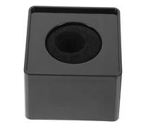 VILLCASE Portable Black Abs Microphone Flag Square Cube Interview Station Logo with Adjustable Cotton Insert for Professional Use Hard Plastic Display for Custom Printing Engraving