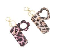 VILLCASE Portable Lip Product Organiser with Mirror 2pcs Pu Leather Lipstick Holder for Purse Stylish Leopard Print Cosmetic Bag for Keeping Essentials Organised the Go