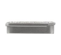 VILLCASE Portable Metal Floss Pick Case with Sliding Cover, Stylish Rhinestone Toothpick Storage Box for Travel and Parties, Small Pocket Floss Holder with Modern Aesthetics