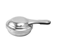 VILLCASE Portable Safe Flame Extinguishing Mini Stainless Steel Fondue Pot with Protective Cover, for Small Hot Chocolate and Cheese Melting Boiler Outdoor Picnics and Office Use