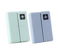 VILLCASE Portable Travel Pill Boxes Lightweight Plastic Storage Container 2pcs 7 Grids Weekly Medicine Case with Magnetic Closure for Simple Daily Organising
